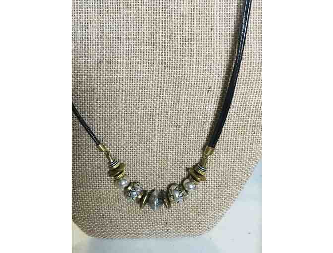 Silpada Sterling Silver, Brass, and Leather Necklace