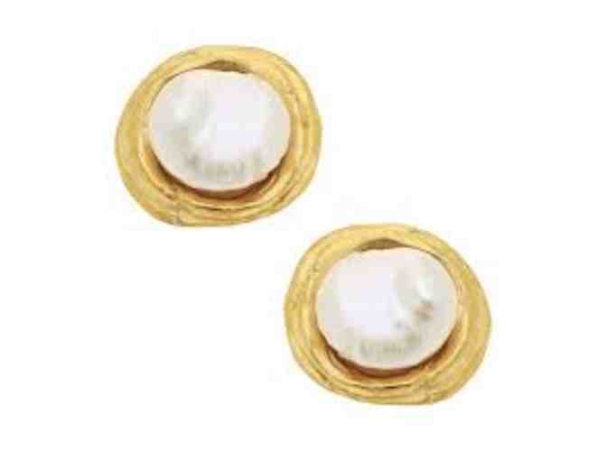 Susan Shaw Gold/Silver Bee Lira and Freshwater Pearl Jewelry Set