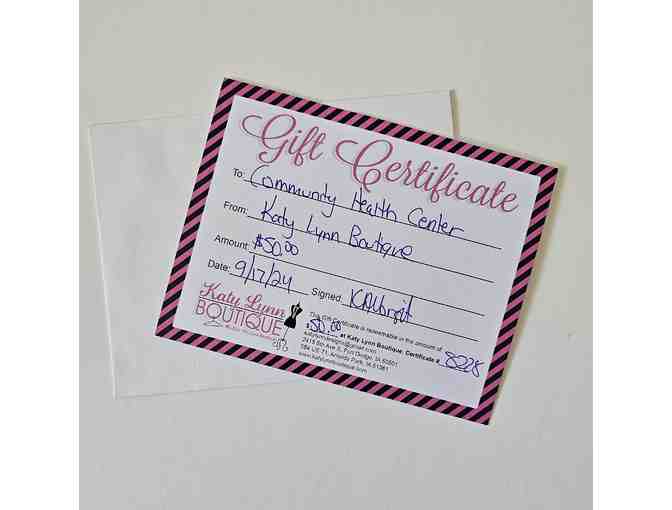 Katy Lynn Boutique Certificate