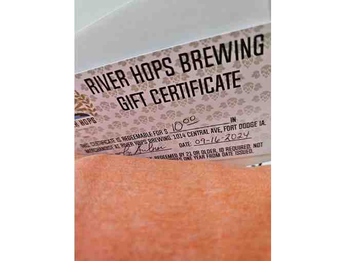 River Hops certificate and shirt