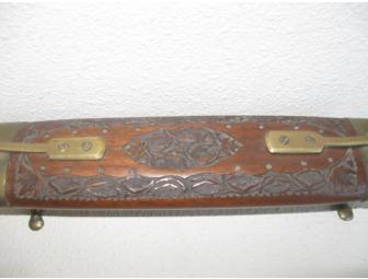 Vintage CARVING SET Hardwood KNIFE FORK Set