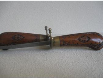 Vintage CARVING SET Hardwood KNIFE FORK Set