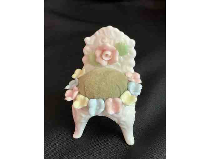 Pink Table Cloth, Napkins, Napkin Rings, Pin Cushion and Table Decoration