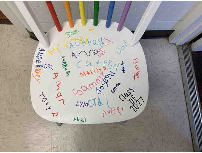 Hand-painted Kindergarten Chair Value: Priceless Donated by: Hunter Ott