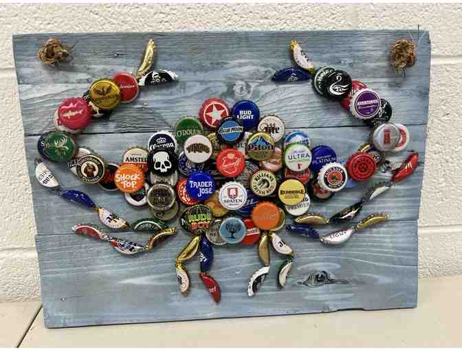 Bottle Cap Crab art basket