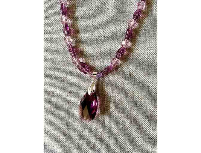 Swarovski Crystal Amethyst Necklace with Pendant