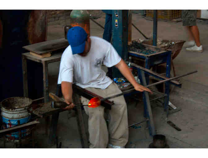 One ORANGE HEAT~~Blown Glass Art~~CANDLE HOLDER MASK~Tonala, Mexico