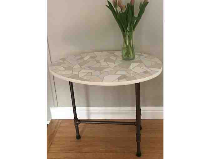 Hand-made Mosaic 'Egg Table' (end table)