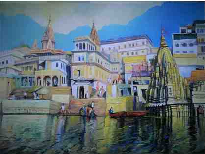 Scindia Ghat - Painting by Balu Sadalge