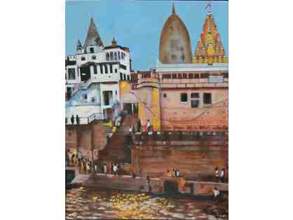 Ganga Ghat 2 - Painting by Mamta Malhotra