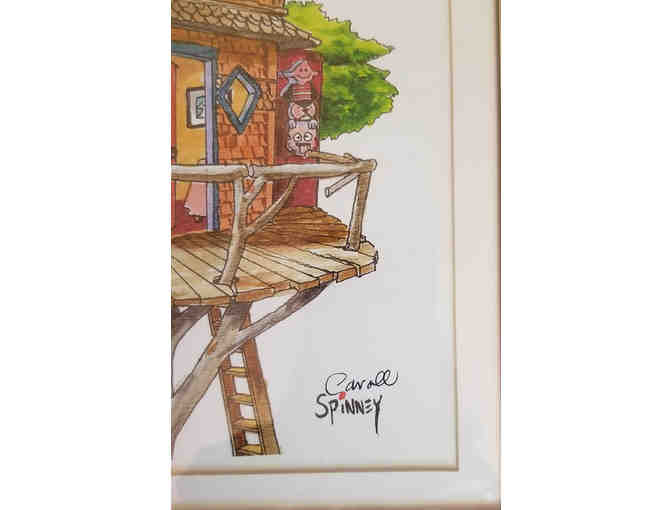 Autographed Caroll Spinney Print 'Big Bird's Tree House'