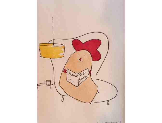 Busy Happy Chix Series Original Watercolor