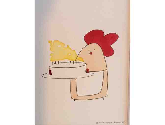 Busy Happy Chix Series Original Watercolor