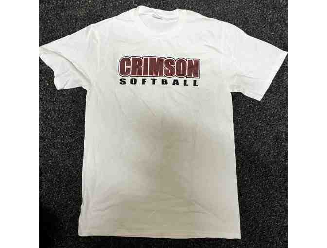 Crimson Softball Polka-Dot Lettering T-Shirt - Photo 1