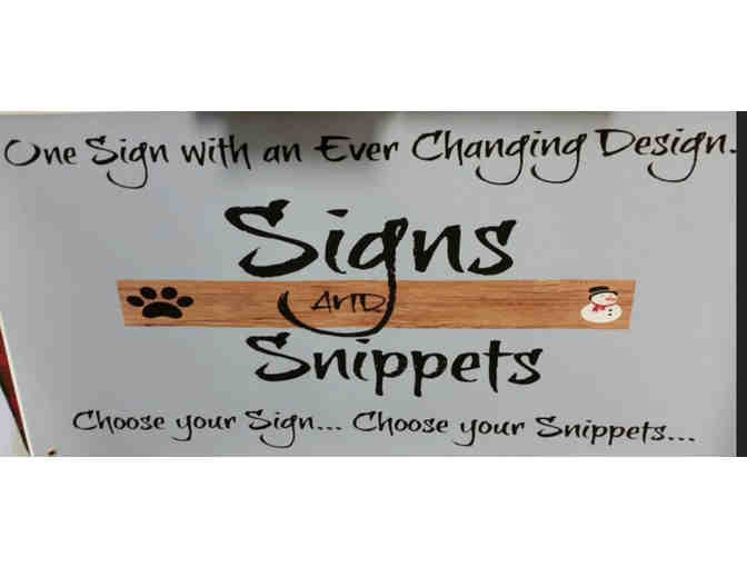 Signs and Snippets - Wooden Welcome Sign with Interchangeable 'Snippet' Pieces