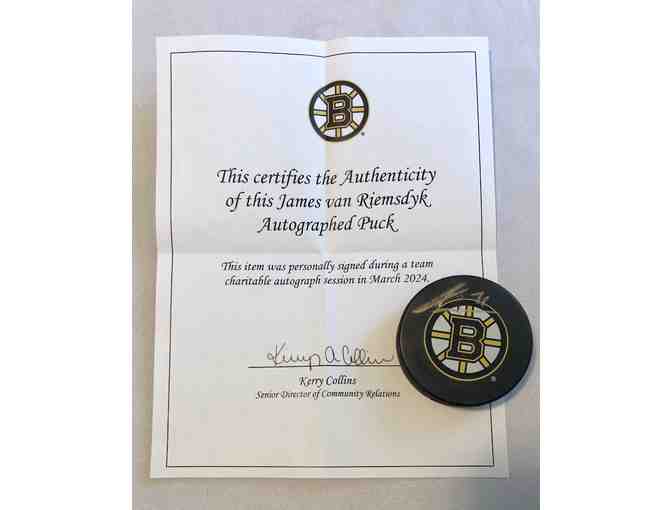 Boston Bruins Foundation - James van Riemsdyk Autographed Puck