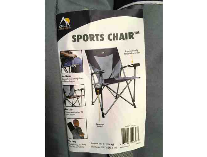 Two (2) Folding Sport Chairs and One (1)Tailbrella Umbrella donated by the Mallers Family