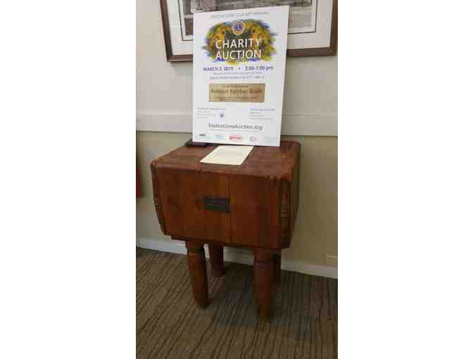Antique Butcher Block from Governor Oliver Ames Estate