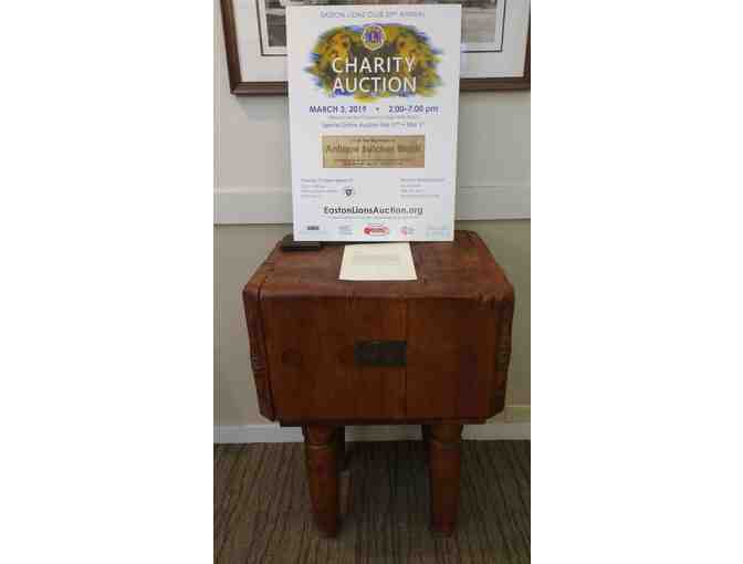 Antique Butcher Block from Governor Oliver Ames Estate