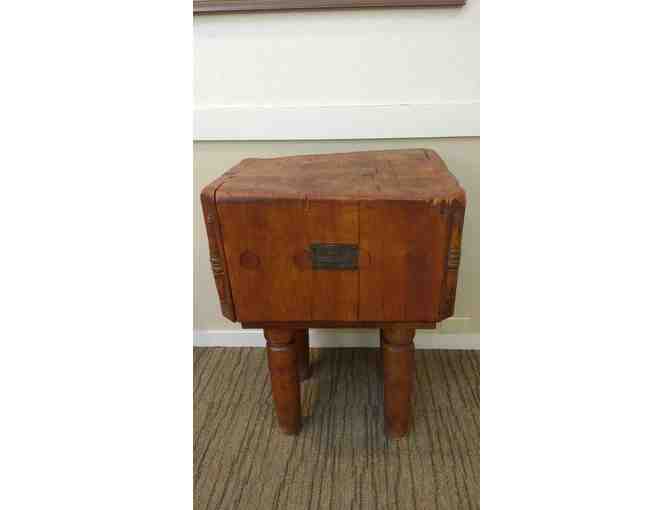 Antique Butcher Block from Governor Oliver Ames Estate