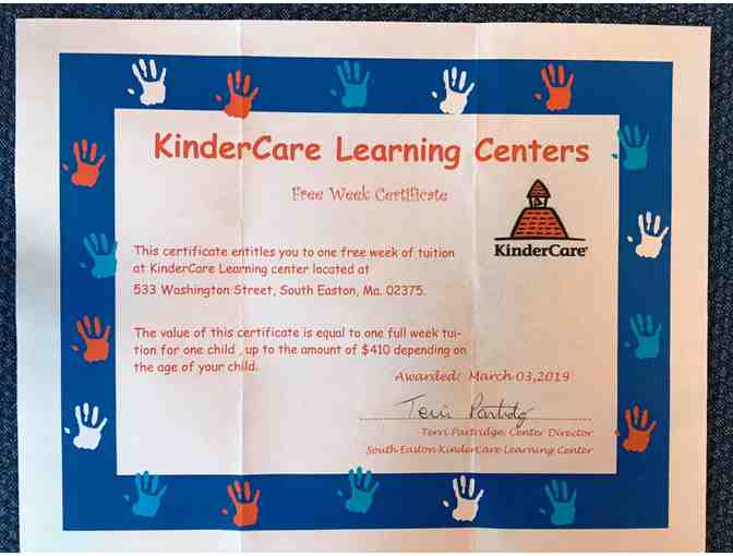 One free week of Tuition at KinderCare plus gift bag