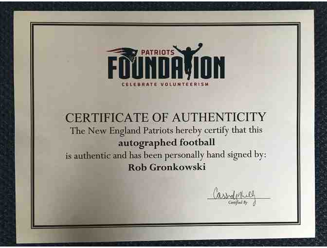 Rob Gronkowski Autographed Football donated by the Patriots Charitable Foundation