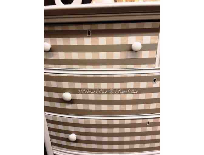 Refinished Vintage Wood Dresser with Mirror from Paint, Rust and Pixie Dust