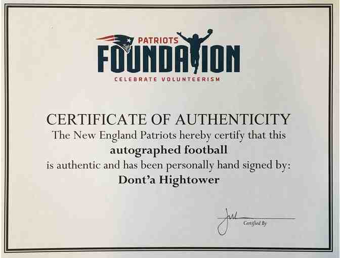 Dont'a Hightower Autographed Football donated by Scot Kudcey