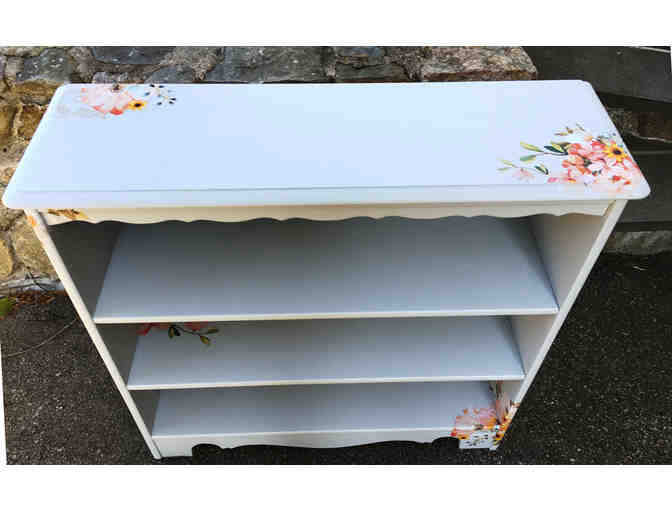 Refinished bookcase cabinet donated by Paint Rust & Pixie Dust