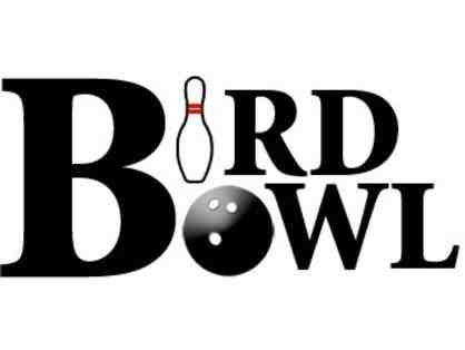 Bowl, eat, and sip at Bird Bowl1.5 hours for 6 with shoes, a large cheese pizza, and soda!