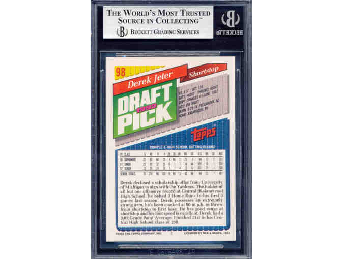 Enjoy Derek Jeter Signed 1993 Topps #98 RC (BGS)