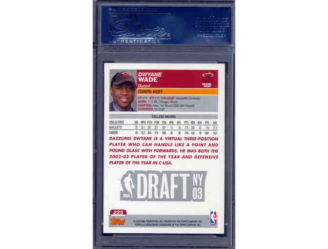 Enjoy Dwyane Wade Signed 2003-04 Topps #225 RC (PSA)