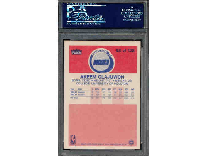 Enjoy Hakeem Olajuwon Signed 1986-87 Fleer #82 RC (PSA)