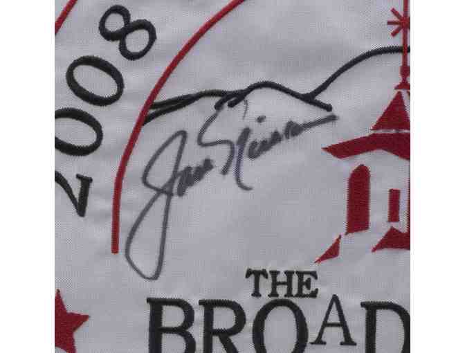 Enjoy Jack Nicklaus Signed 2008 U.S. Senior Open 20x30 Custom Framed Pin Flag Display(JSA)