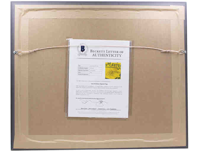 Enjoy Jack Nicklaus Signed Masters 20x30 Custom Framed Pin Flag Display Inscribed '63, 65,
