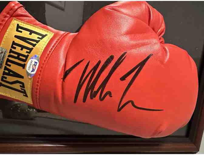 Mike Tyson signed glove framed 26' x 15' display