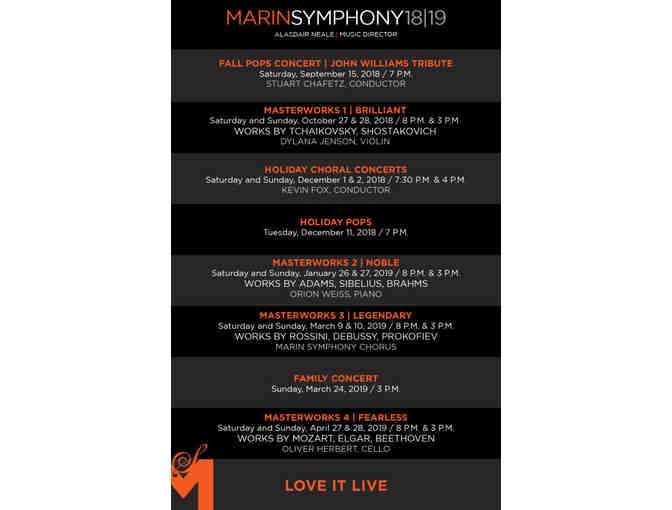 2 Tickets to Marin Symphony