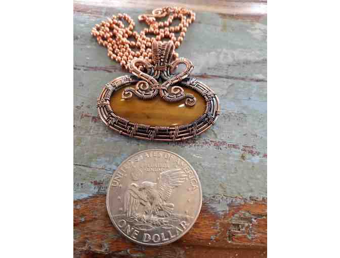 One of a kind, Tigers Eye Wire Wrapped Pendant