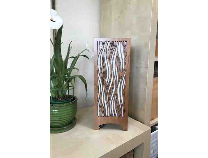 Lightwave Laser carved wood table lamp