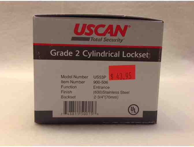 Cylindrical Lockset Entrance Doorknob-Stainless Steel