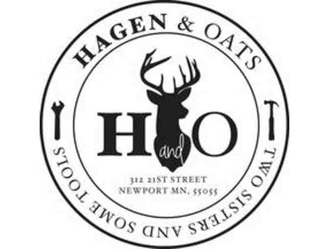 Hand-crafted art by local artists Hagen and Oats