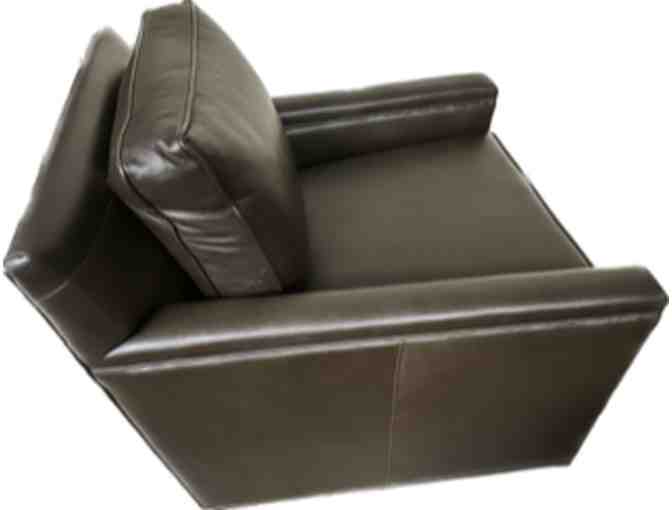 Set of Leather Swivel Accent Chairs