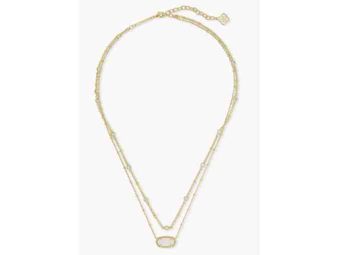 Kendra Scott: Elisa Gold Multi Strand Necklace in Iridescent Drusy