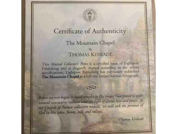 Thomas Kinkade Unframed Print 'Mountain Chapel' ~11' x 14'