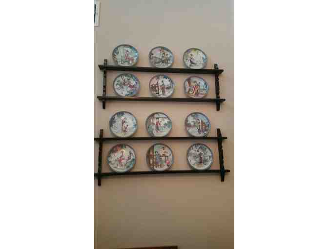 Complete Set 12 Imperial Jingdezhen Beauties of Red Mansion Plates