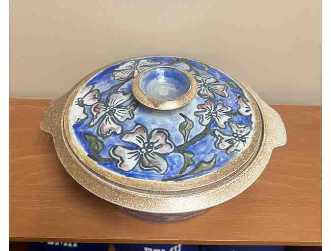 Hand Painted Ceramic Floral Covered Bowl