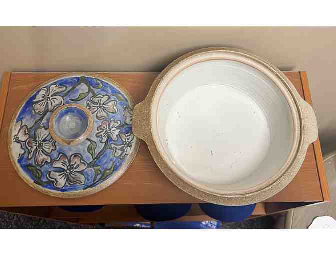 Hand Painted Ceramic Floral Covered Bowl