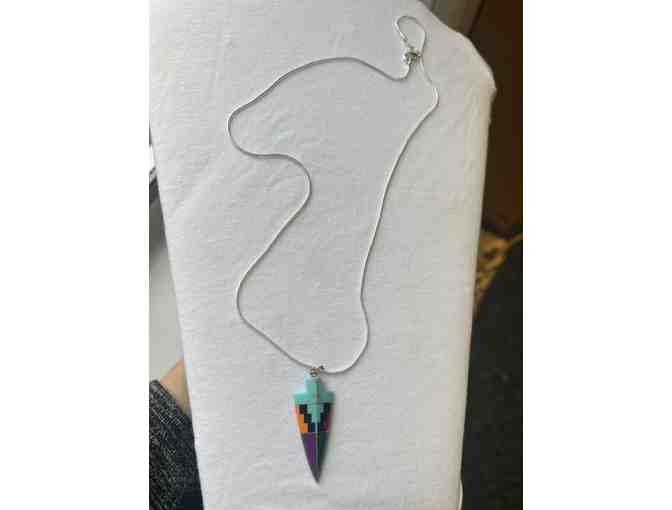 Aztec Arrowhead Pendant on Sterling Necklace