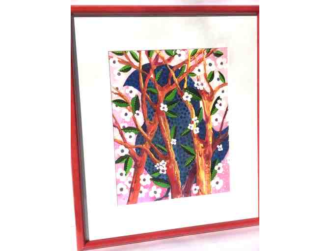 Blue Bird of Happiness, Original Watercolor by Linda Goldstein