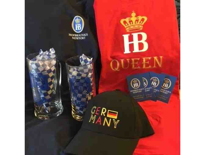 Hofbrauhaus glasses, dinners, t-shirts & ball cap
